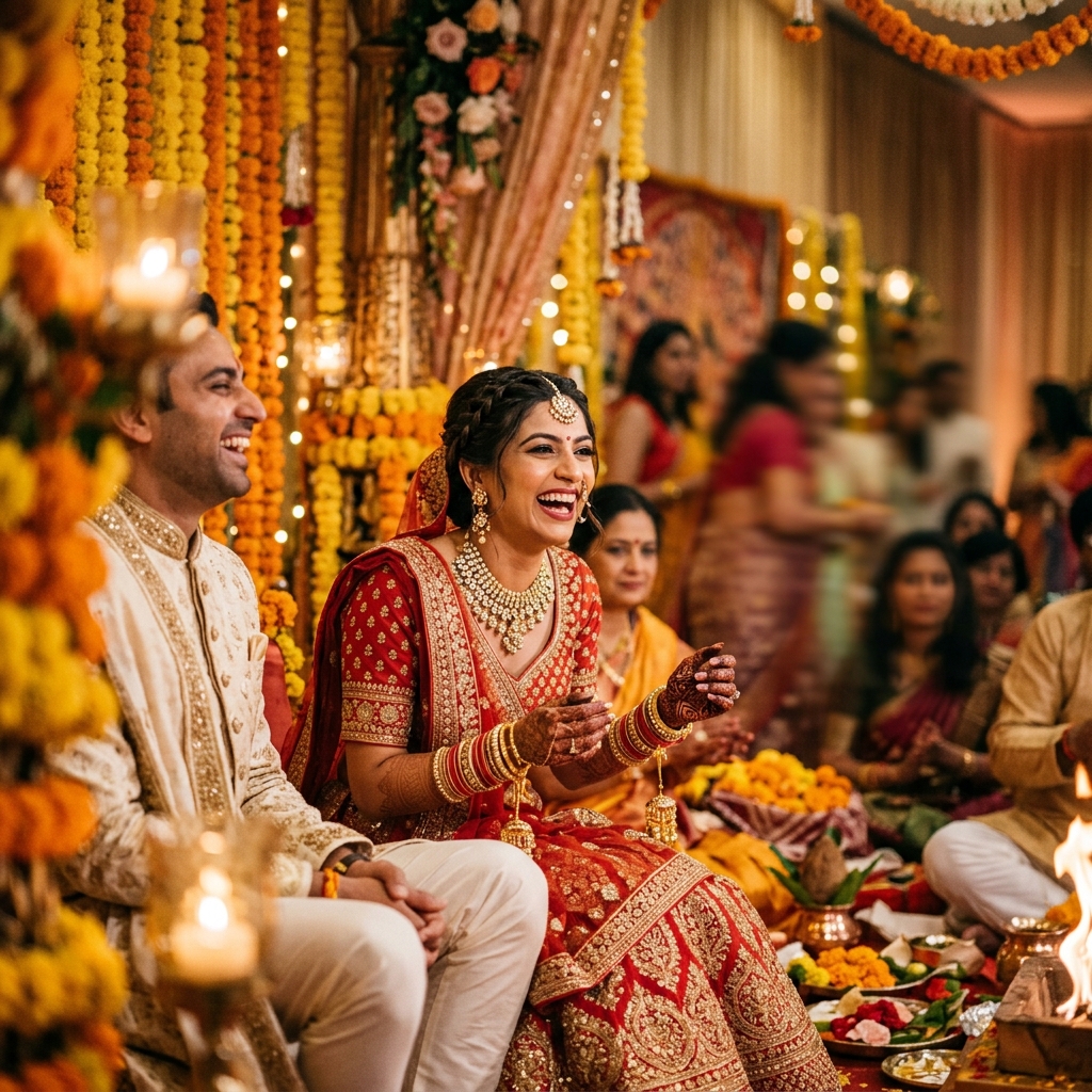 Professional wedding photography — candid bridal portrait with natural light